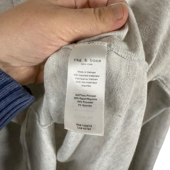 Rag & Bone Women’s Theo Marled Oversized Knit V-Neck Grey Size S - Picture 8 of 8